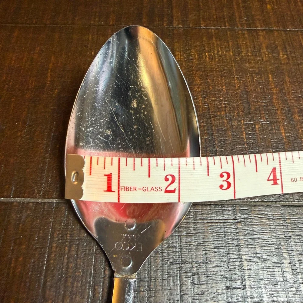 Vintage EKCO USA Stainless Steel Basting Spoon Black Plastic Handle 12 Inch